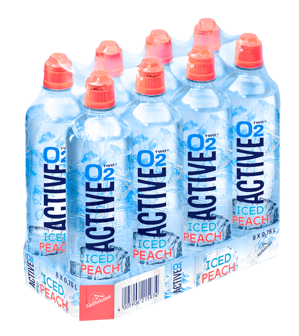 Adelholzener Active O2 Iced Peach (8/0,75 Ltr. PET EINWEG)