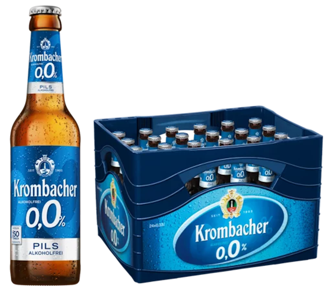 Krombacher Pils alkoholfrei 0,0% (24/0,33 Ltr. Glas MEHRWEG)