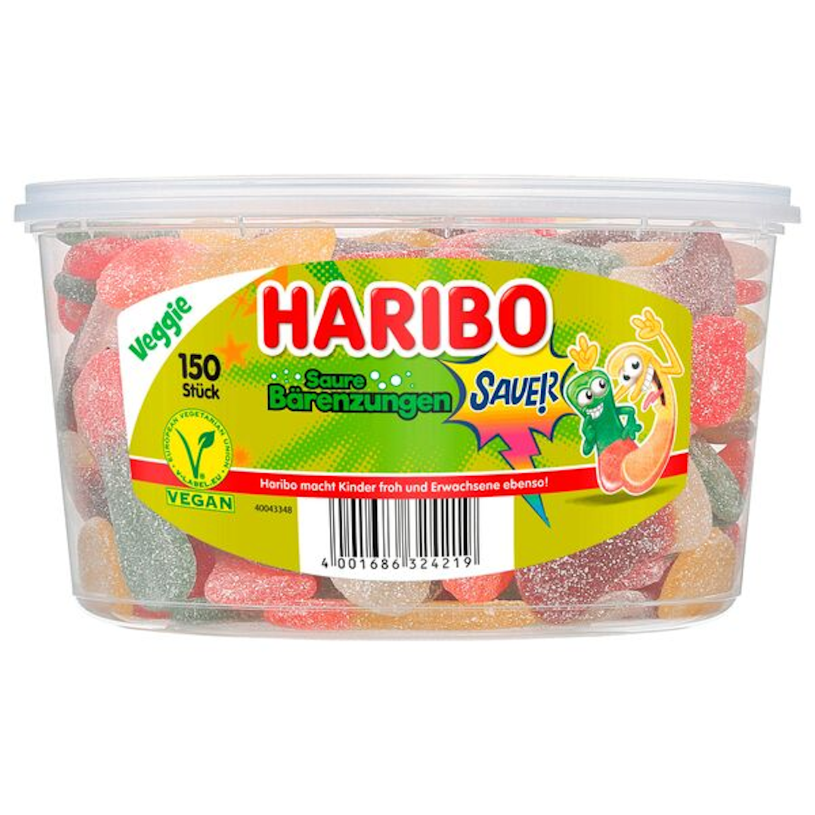 Haribo saure Bärenzungen 150 Stück (1350 g.)