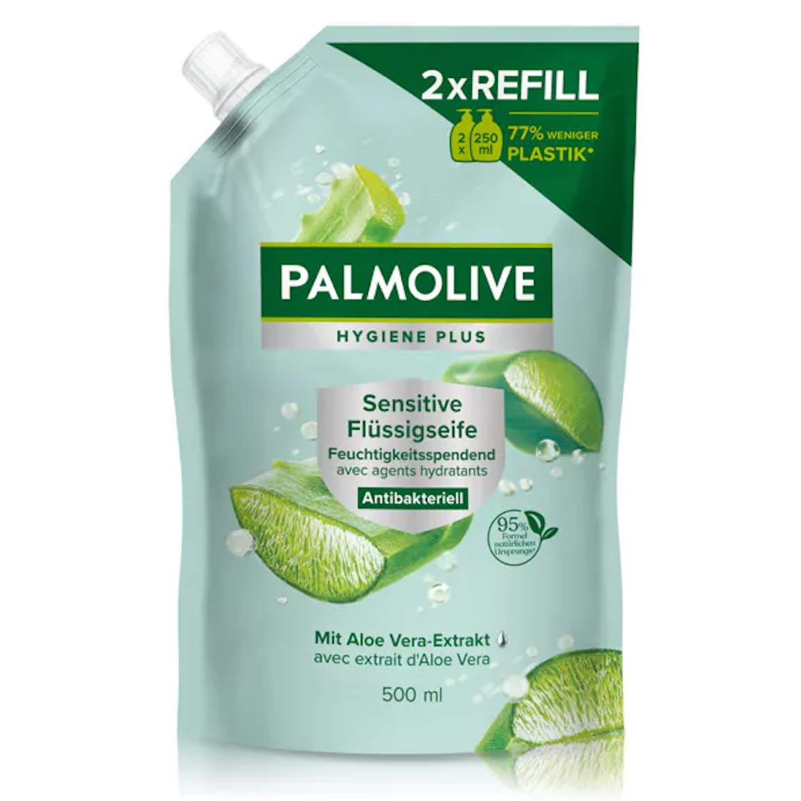 Palmolive Antibacterial Flüssig Handseife Aloe Nachfüllbeutel (500 ml Beutel)